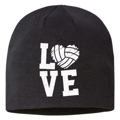 Love Heart Volleyball Team Design for Sport Fans Player Sustainable Beanie