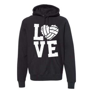 Love Heart Volleyball Team Design for Sport Fans Player Premium Hoodie