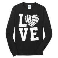 Love Heart Volleyball Team Design for Sport Fans Player Tall Long Sleeve T-Shirt