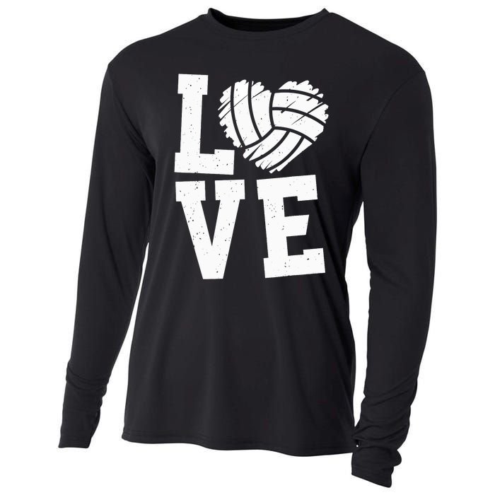 Love Heart Volleyball Team Design for Sport Fans Player Cooling Performance Long Sleeve Crew