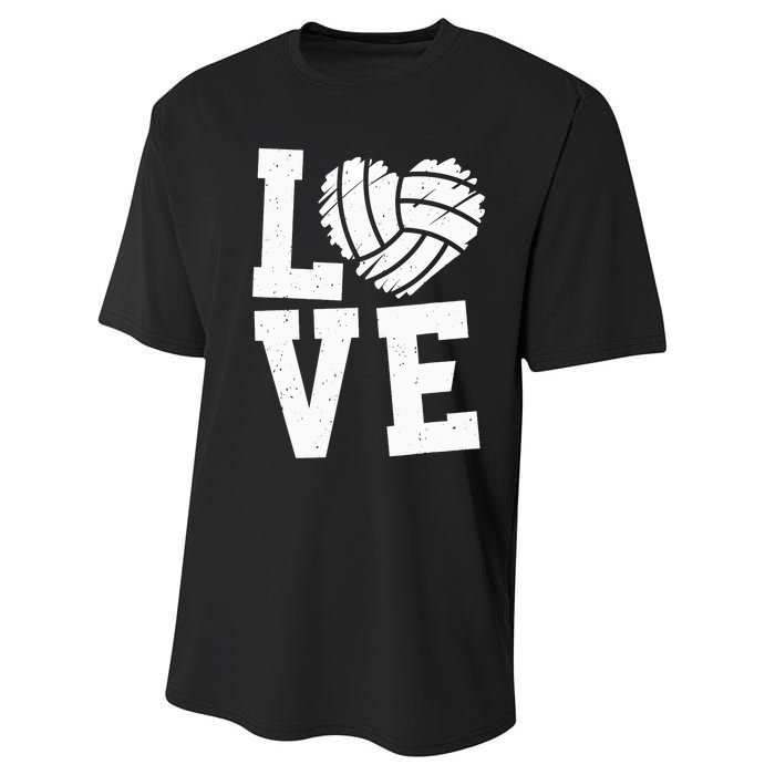 Love Heart Volleyball Team Design for Sport Fans Player Performance Sprint T-Shirt