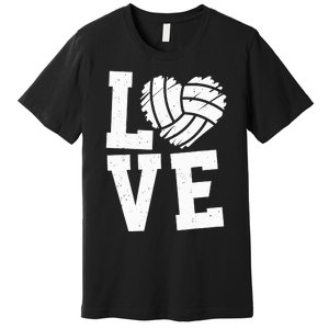 Love Heart Volleyball Team Design for Sport Fans Player Premium T-Shirt