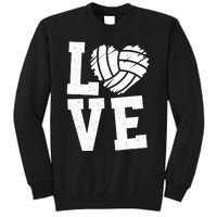 Love Heart Volleyball Team Design for Sport Fans Player Tall Sweatshirt