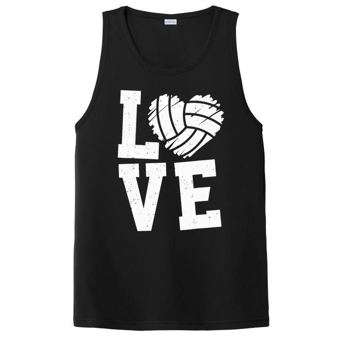 Love Heart Volleyball Team Design for Sport Fans Player PosiCharge Competitor Tank