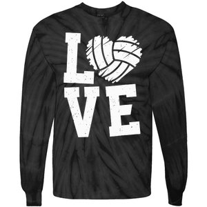 Love Heart Volleyball Team Design for Sport Fans Player Tie-Dye Long Sleeve Shirt