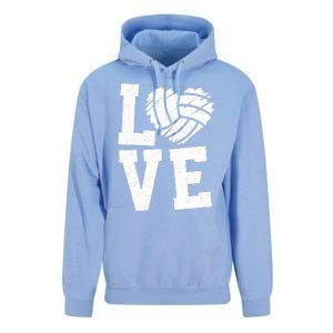 Love Heart Volleyball Team Design for Sport Fans Player Unisex Surf Hoodie