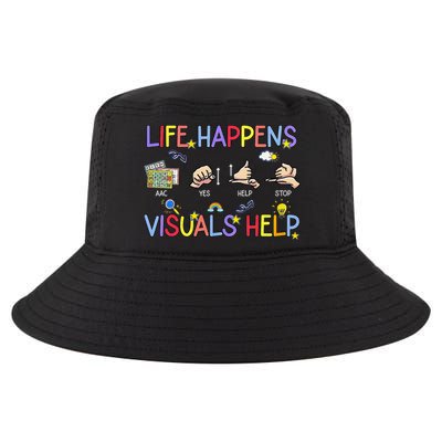 Life Happens Visuals Help ACC Special Education Teacher Cool Comfort Performance Bucket Hat