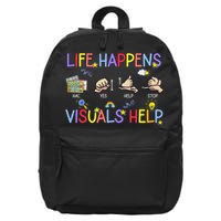 Life Happens Visuals Help ACC Special Education Teacher 16 in Basic Backpack