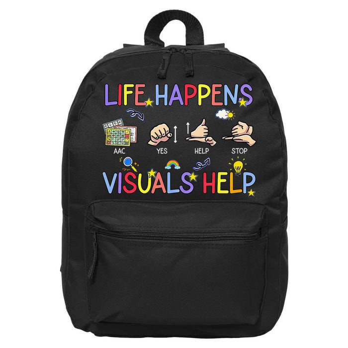Life Happens Visuals Help ACC Special Education Teacher 16 in Basic Backpack