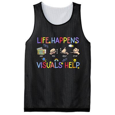 Life Happens Visuals Help ACC Special Education Teacher Mesh Reversible Basketball Jersey Tank