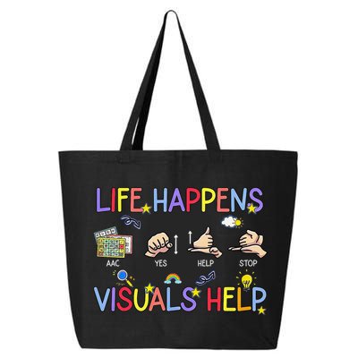 Life Happens Visuals Help ACC Special Education Teacher 25L Jumbo Tote