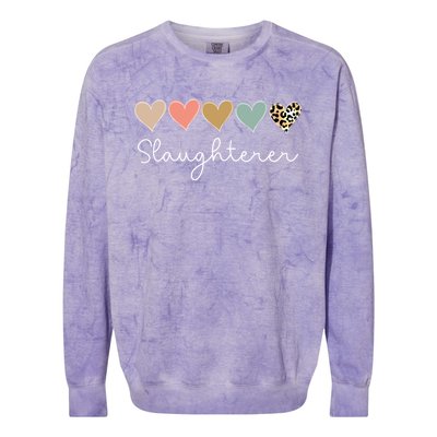 Leopard Hearts Valentine's Day For Team Slaughterer Vgiftday Gift Colorblast Crewneck Sweatshirt