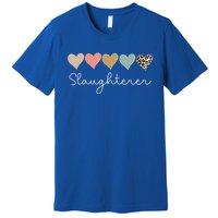 Leopard Hearts Valentine's Day For Team Slaughterer Vgiftday Gift Premium T-Shirt