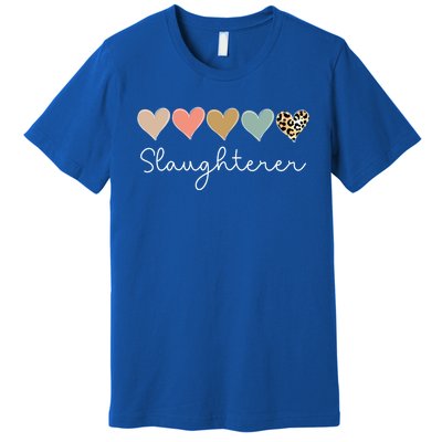 Leopard Hearts Valentine's Day For Team Slaughterer Vgiftday Gift Premium T-Shirt