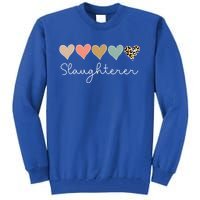 Leopard Hearts Valentine's Day For Team Slaughterer Vgiftday Gift Tall Sweatshirt