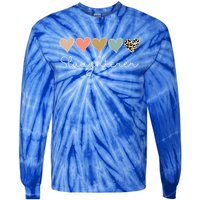 Leopard Hearts Valentine's Day For Team Slaughterer Vgiftday Gift Tie-Dye Long Sleeve Shirt