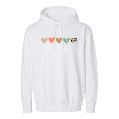 Leopard Hearts Valentine's Day For Team Slaughterer Vgiftday Gift Garment-Dyed Fleece Hoodie