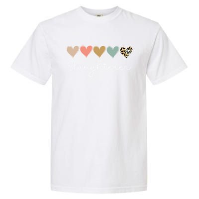 Leopard Hearts Valentine's Day For Team Slaughterer Vgiftday Gift Garment-Dyed Heavyweight T-Shirt