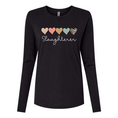 Leopard Hearts Valentine's Day For Team Slaughterer Vgiftday Gift Womens Cotton Relaxed Long Sleeve T-Shirt