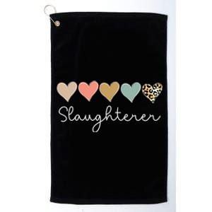 Leopard Hearts Valentine's Day For Team Slaughterer Vgiftday Gift Platinum Collection Golf Towel