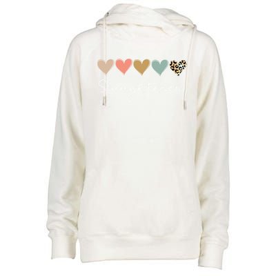 Leopard Hearts Valentine's Day For Team Slaughterer Vgiftday Gift Womens Funnel Neck Pullover Hood