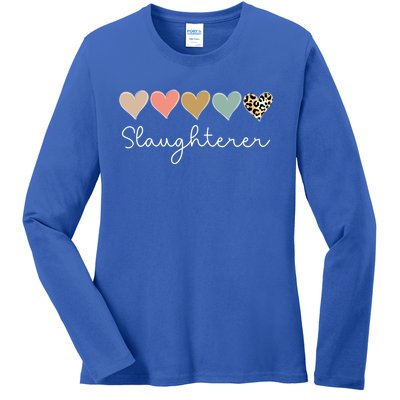 Leopard Hearts Valentine's Day For Team Slaughterer Vgiftday Gift Ladies Long Sleeve Shirt