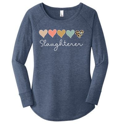 Leopard Hearts Valentine's Day For Team Slaughterer Vgiftday Gift Women's Perfect Tri Tunic Long Sleeve Shirt