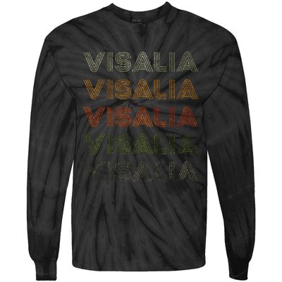 Love Heart Visalia Grunge Vintage Style Black Visalia Tie-Dye Long Sleeve Shirt