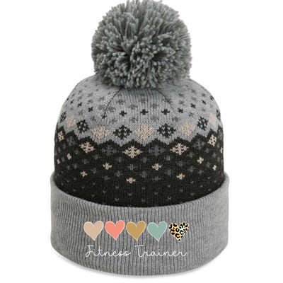 Leopard Hearts Valentine's Day For Team Fitness Trainer Meaningful Gift The Baniff Cuffed Pom Beanie