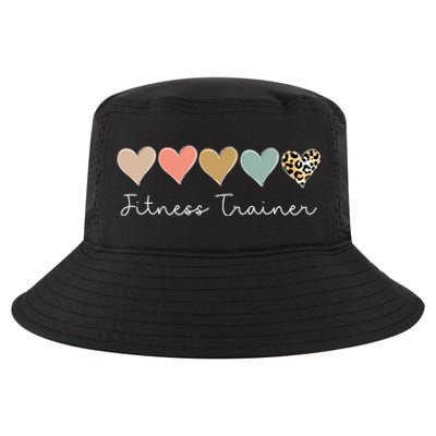 Leopard Hearts Valentine's Day For Team Fitness Trainer Meaningful Gift Cool Comfort Performance Bucket Hat