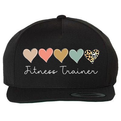 Leopard Hearts Valentine's Day For Team Fitness Trainer Meaningful Gift Wool Snapback Cap