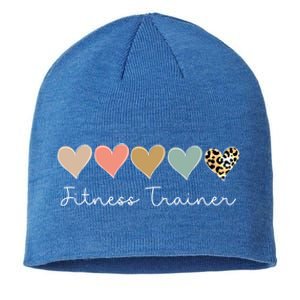 Leopard Hearts Valentine's Day For Team Fitness Trainer Meaningful Gift Sustainable Beanie