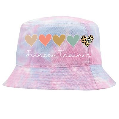 Leopard Hearts Valentine's Day For Team Fitness Trainer Meaningful Gift Tie-Dyed Bucket Hat