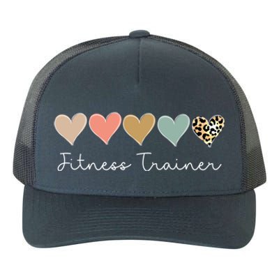 Leopard Hearts Valentine's Day For Team Fitness Trainer Meaningful Gift Yupoong Adult 5-Panel Trucker Hat