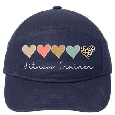 Leopard Hearts Valentine's Day For Team Fitness Trainer Meaningful Gift 7-Panel Snapback Hat