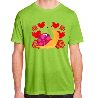 Love Heart ValentineS Day Roses Snail Adult ChromaSoft Performance T-Shirt