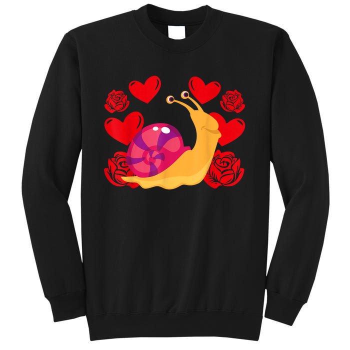 Love Heart ValentineS Day Roses Snail Sweatshirt