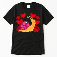 Love Heart ValentineS Day Roses Snail Tall T-Shirt