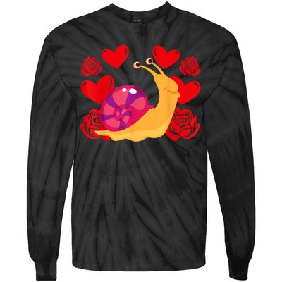 Love Heart ValentineS Day Roses Snail Tie-Dye Long Sleeve Shirt