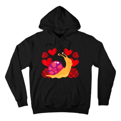 Love Heart ValentineS Day Roses Snail Tall Hoodie