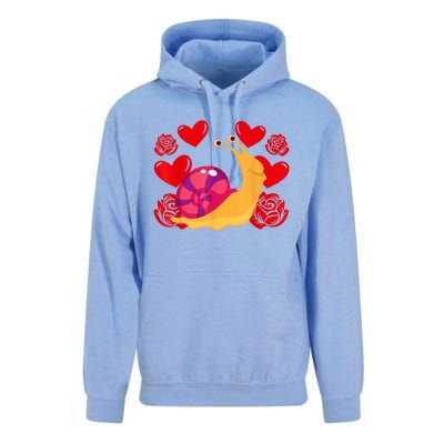 Love Heart ValentineS Day Roses Snail Unisex Surf Hoodie