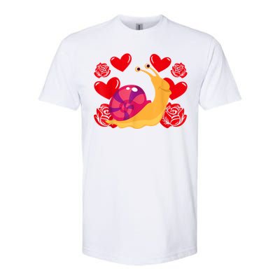 Love Heart ValentineS Day Roses Snail Softstyle CVC T-Shirt