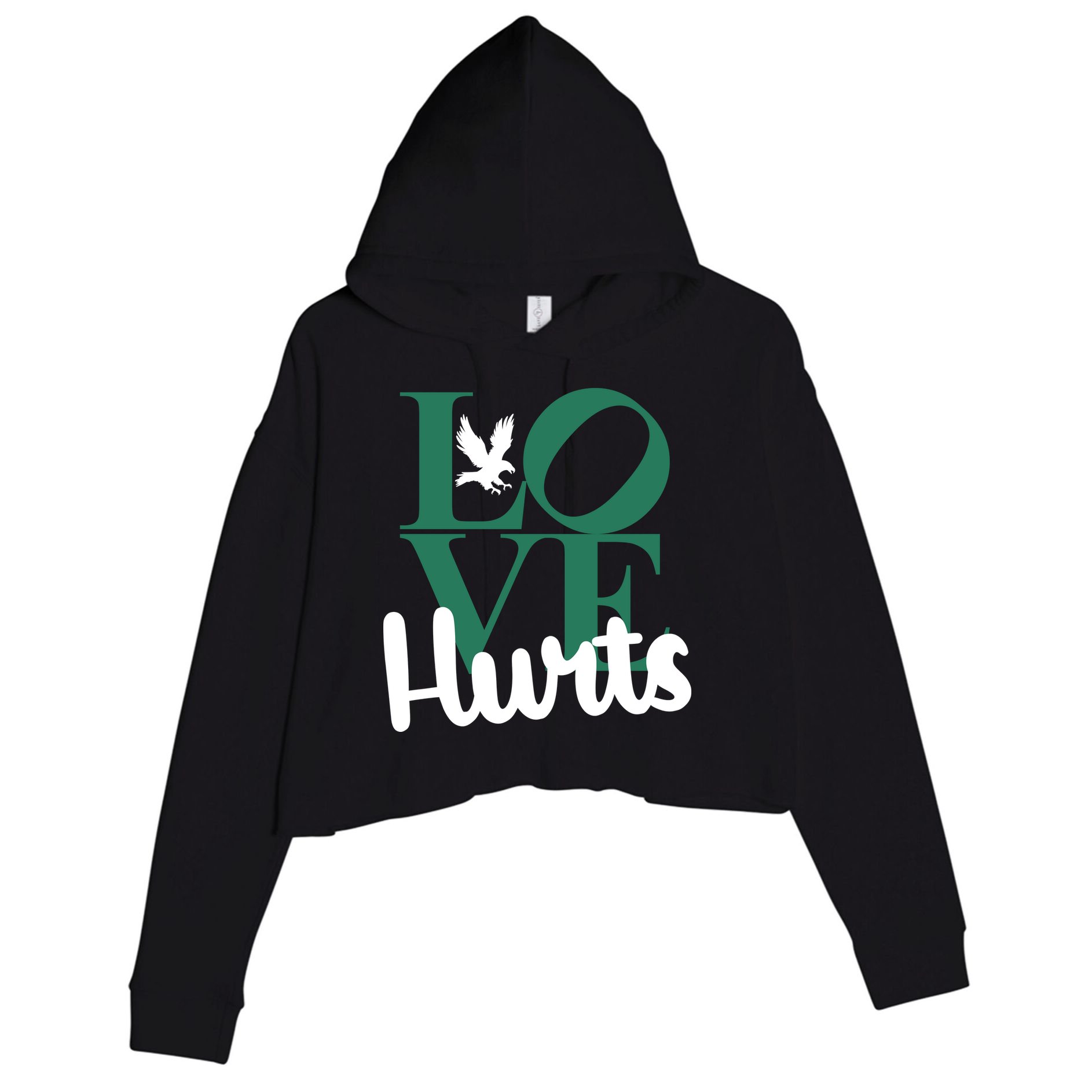 Love Hurts Vintage Philly Hurts So Good Eagles Fan Crop Fleece Hoodie