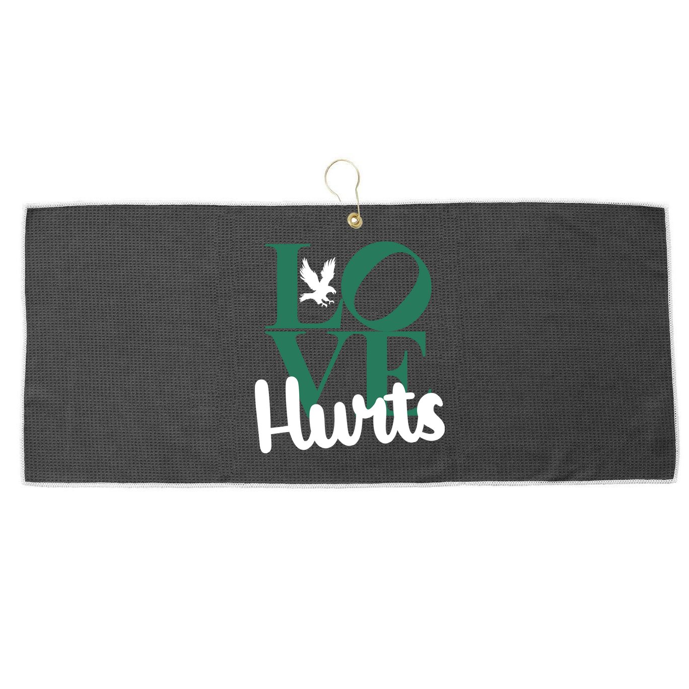 Love Hurts Vintage Philly Hurts So Good Eagles Fan Large Microfiber Waffle Golf Towel