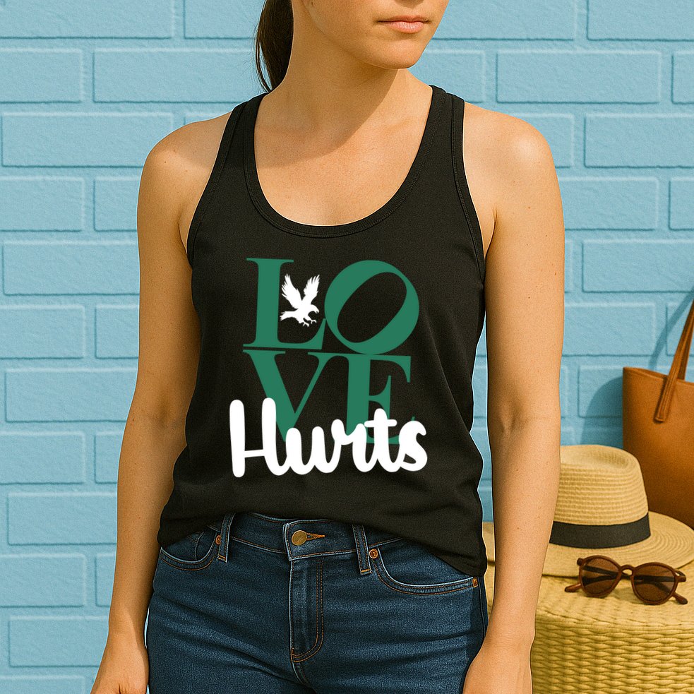 Love Hurts Vintage Philly Hurts So Good Eagles Fan Womens Tank Top