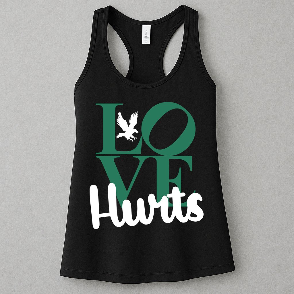 Love Hurts Vintage Philly Hurts So Good Eagles Fan Womens Tank Top