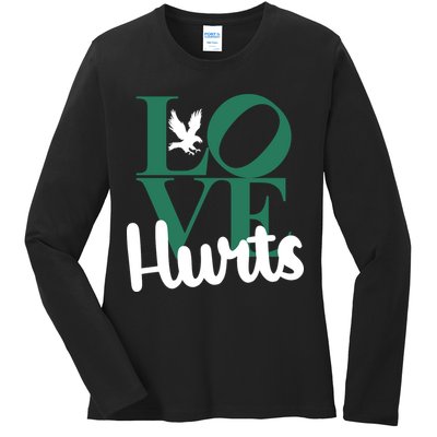 Love Hurts Vintage Philly Hurts So Good Eagles Fan Ladies Long Sleeve Shirt