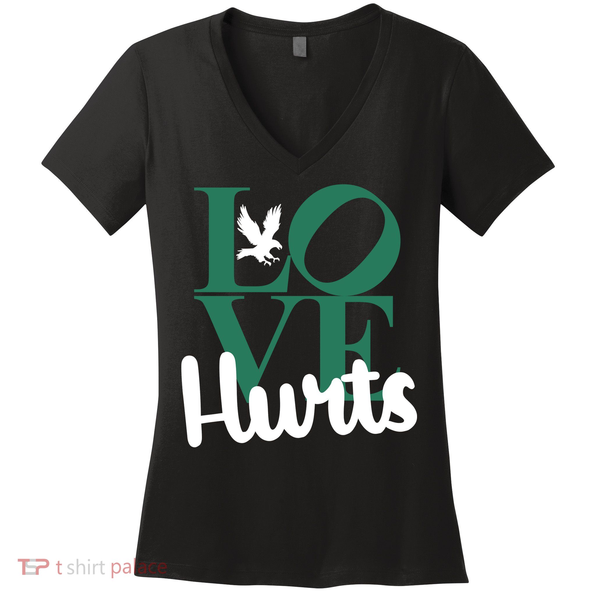 Love Hurts Vintage Philly Hurts So Good Eagles Fan Women's V-Neck T-Shirt