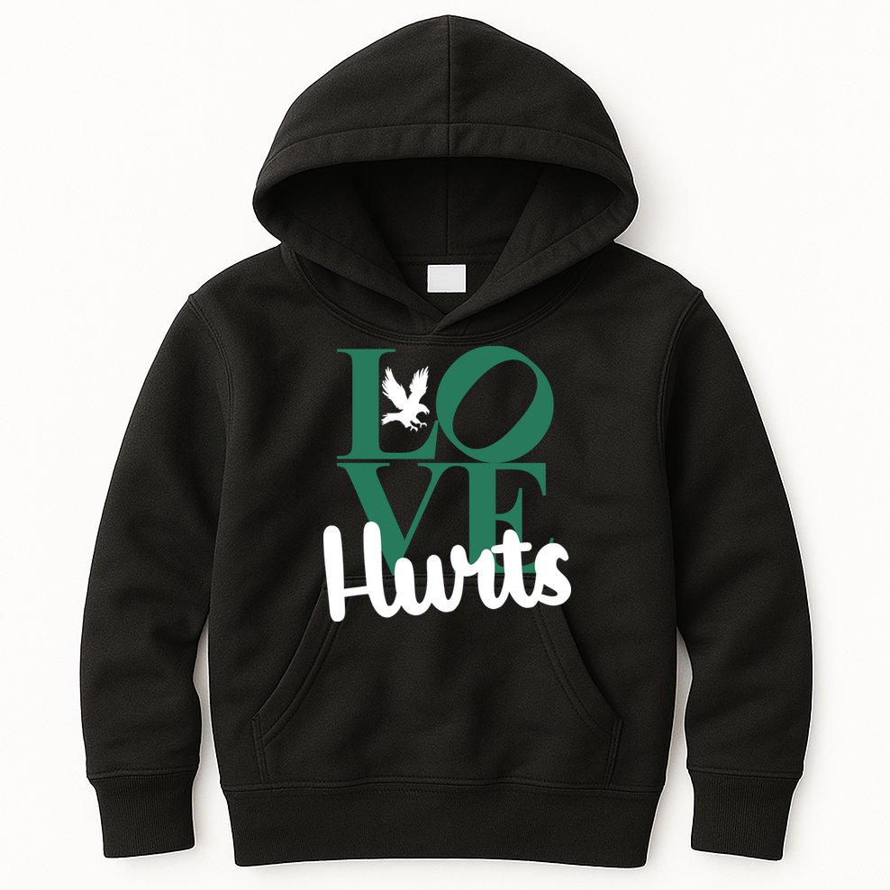 Love Hurts Vintage Philly Hurts So Good Eagles Fan Kids Hoodie