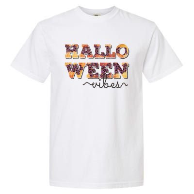 Leopard Halloween Vibes Spooky Season Vintage Witchy Gift Garment-Dyed Heavyweight T-Shirt